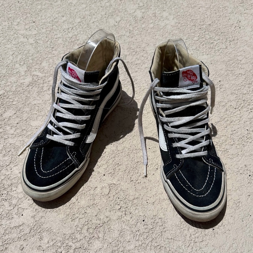 VAN’S VANS Mens Size 5/ Women’s 6.5 Skateboard Black Hi-Top Sneakers Sk8 Shoe